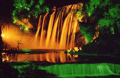 正翔照明黄果树瀑布项目 园林景观灯照明设计的完美呈现