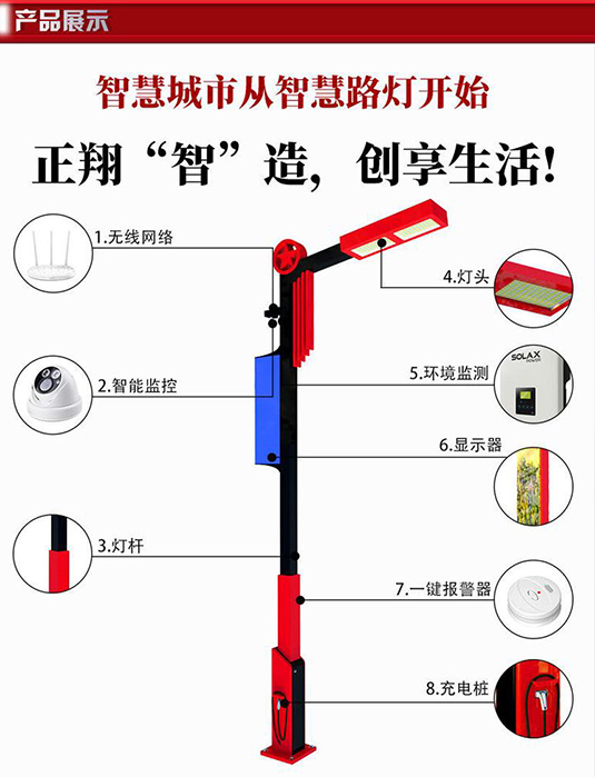 智慧路灯洗头构成部件