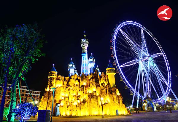 夜晚公园景观灯